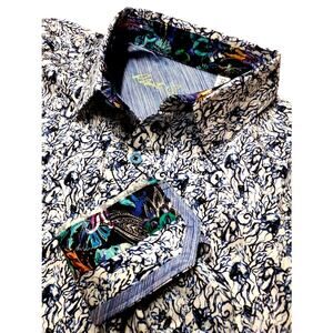 Robert Graham Sandbar Jellyfish Angelfish Stretch Shirt M NWT $228
